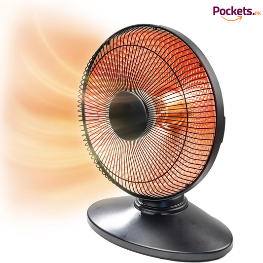 Premium 12-Inch Reflector Electric Heater with Adjustable Power (300W/600W) Moving Function Room Heater