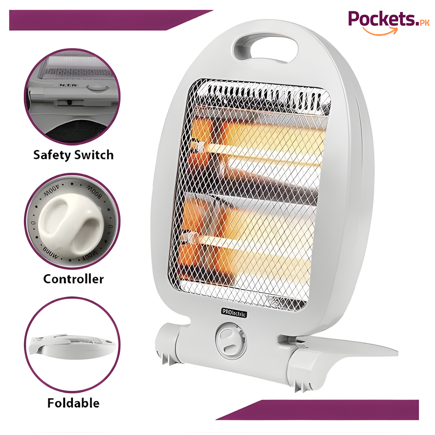 800W Indoor Ceramic Space Heater – Dual Power Levels | Portable & Energy Efficient Room Heater