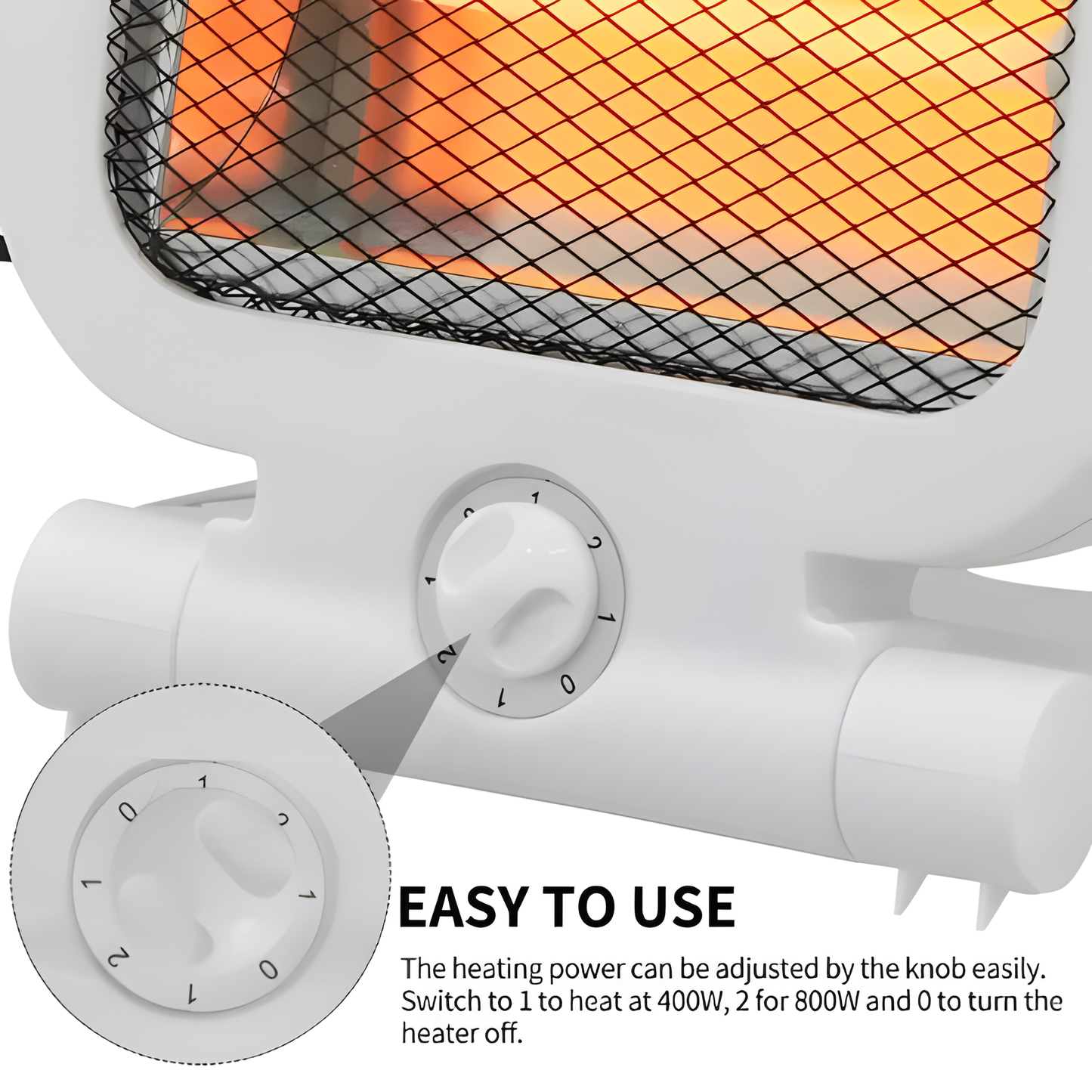 800W Indoor Ceramic Space Heater – Dual Power Levels | Portable & Energy Efficient Room Heater