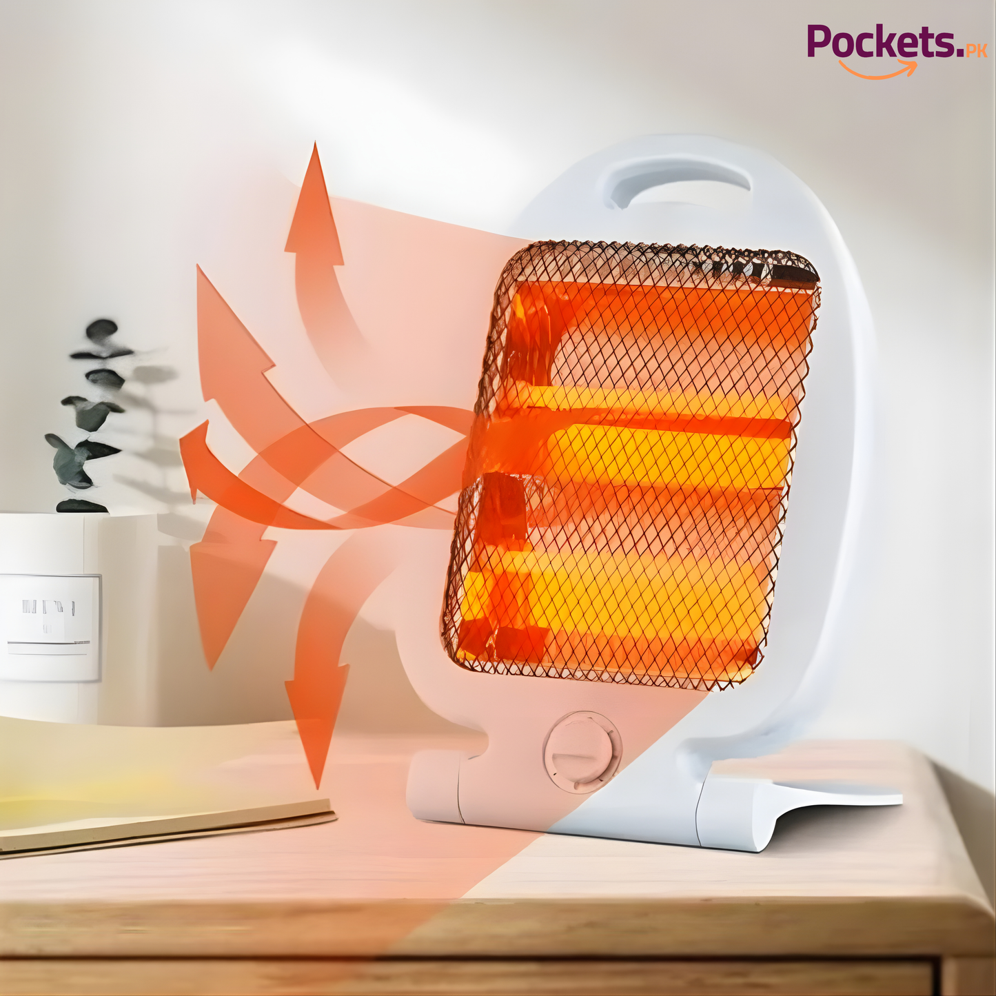 800W Indoor Ceramic Space Heater – Dual Power Levels | Portable & Energy Efficient Room Heater