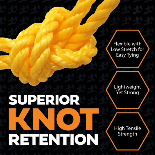 100ft Heavy-Duty Yellow Rope | Adjustable Parashot Clothesline for Indoor & Outdoor Use